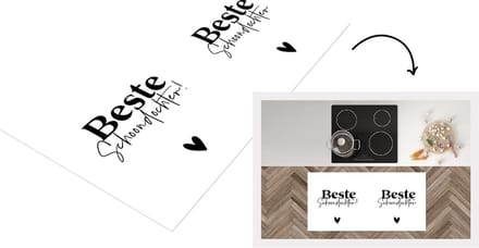 Keukenloper - Loper keuken - Dochter - Hart - Liefde - 120x60 cm - Keukenloper vinyl