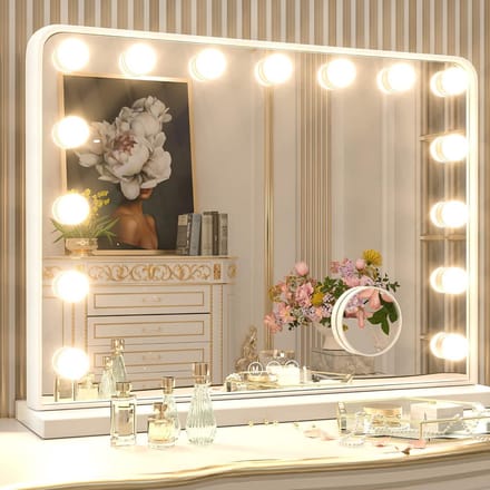 Grote Hollywood Make-up Spiegel met Verlichting en 3 Kleurmodi
