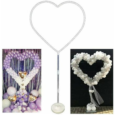 Ensemble Arche Colonne Ballons Amour Cadre Ballons Cœur Support Colonne Décoration Pour Mariage gray