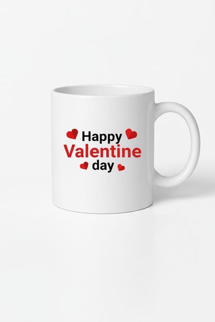 Valentijn Mok "Happy Valentine Day" met Hartjes | Romantisch Liefdes Cadeau