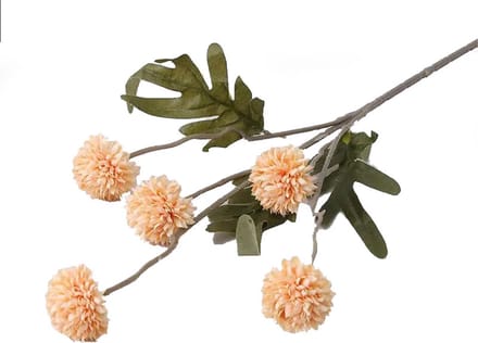 Steelbloem / kunstbloem bolchrysant zalm