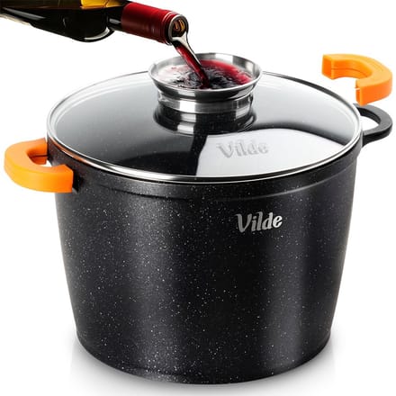 Kookpan Graniet met Glazen Deksel 24 cm, 6,7 l - Kookpot - Soeppan