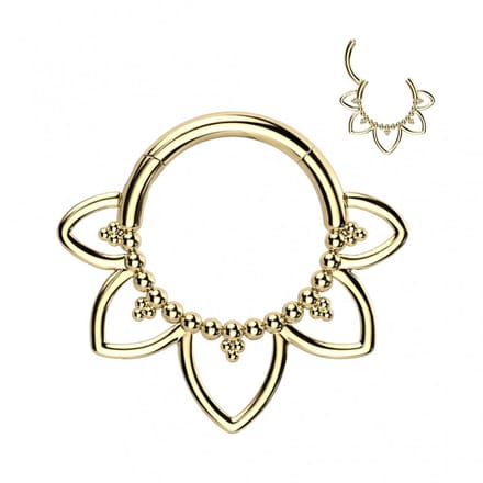 Piercing titanium Filigree sierlijk 1.2x8 - goud - LMPiercings