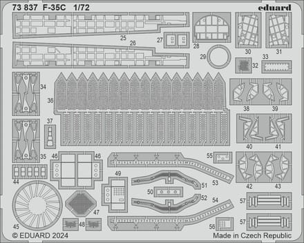 Eduard Modelbouwdecoratie - 73837 Accessoires voor F-35C - Photo-etch