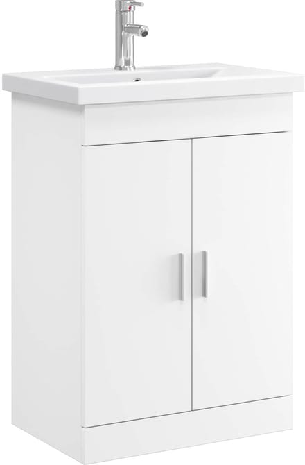 vidaXL - Badkamermeubel - Set - Wit - 61 - x - 40 - x - 84,5 - cm - Bewerkt - hout