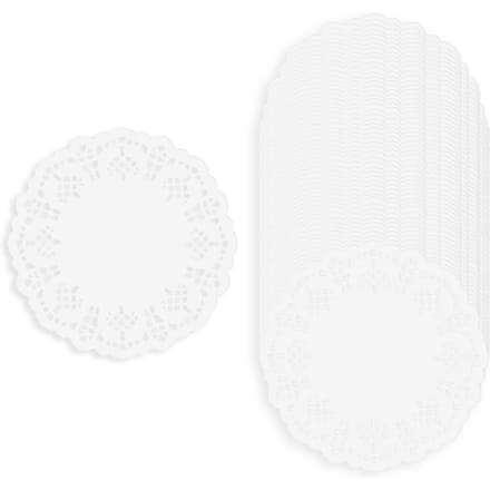 VBS Kanten doily, wit - Ø 11,5 cm, 50 stuks