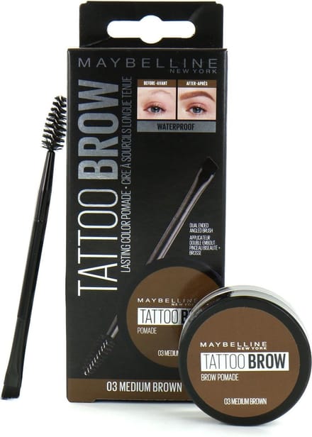 Maybelline - Maybelline Tattoo Brow Waterproof Pomade 03 Medium Brown