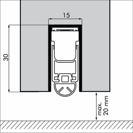 EllenMatic Uniproof - automatische dorpelstrip - 1230mm