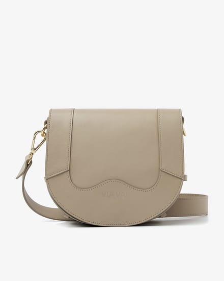 VIA VAI Mae Lizzy crossbody tas dames - taupe leer