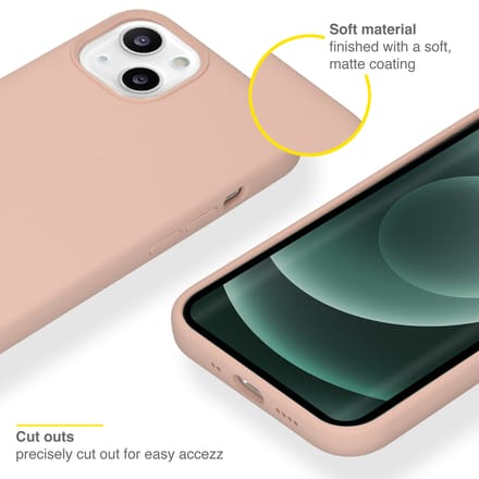 Accezz Hoesje - Geschikt voor Apple iPhone 13 Mini - Liquid Silicone Backcover - Roze
