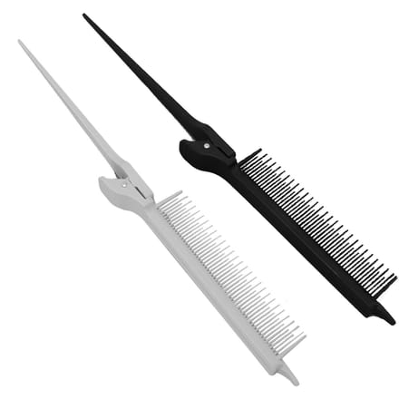 2pcs Peigne à Clips Mèches Multipurpose Section de Teinture Capillaire Peigne à Queue de Rat Brosse Outils de Coiffage pour gray