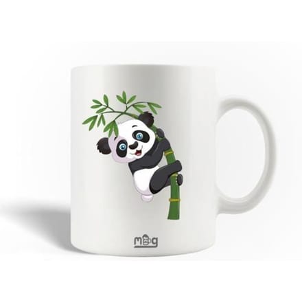 Keramische Mok - Kleine Panda - 30cl - Vaatwasmachinebestendig - Wit - Rond