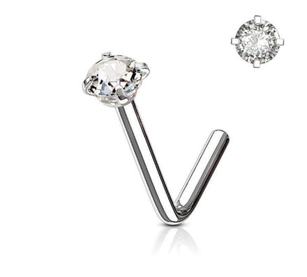 Neusstud Sterling Zilver met rond gekleurd Crystal 3 stuks (1.5mm)