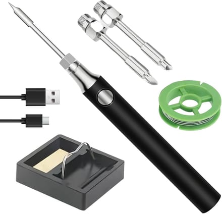 Draagbare USB Soldeerbout Set met 3 Temperatuurstanden (330°C - 450°C) - Inclusief Standaard