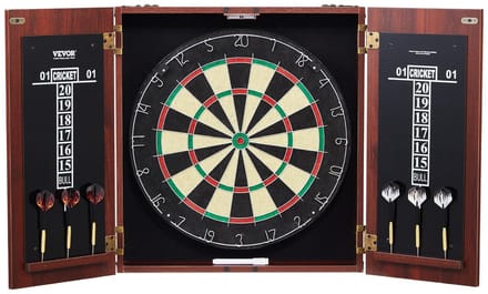 Dailygoods - Dartbord en Kast Set - Complete Set voor Dartspellen