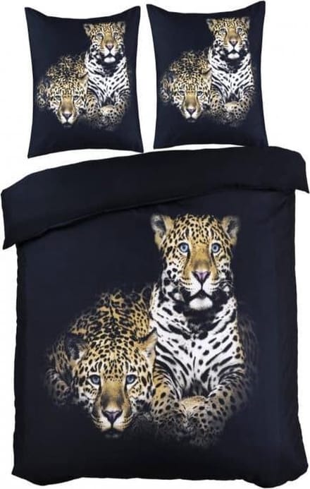 Husch dekbedovertrek Leopard -200x200/220 - Luipaard - Zwart