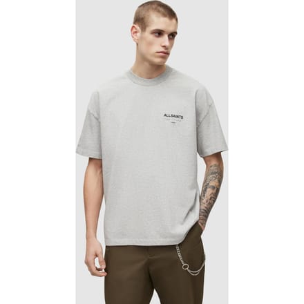 AllSaints Underground Ss Crew Grey Marl Maat: XL | Basic T-Shirts Outlet | Heren | Grijs