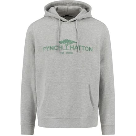 Fynch-Hatton Trui Hoodie Sweat Front Logo Grijs / male