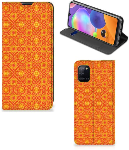 Samsung Galaxy A31 Hoesje met Magneet Batik Oranje
