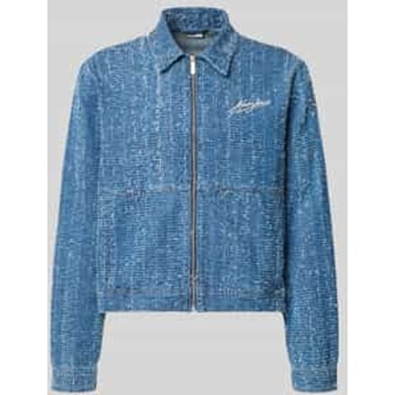 regular fit jack in denimlook met structuurpatroon