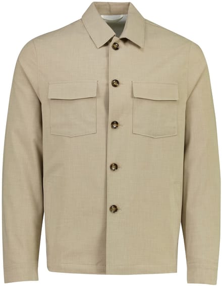 Beige overshirt Born With Appetite normale fit knopen