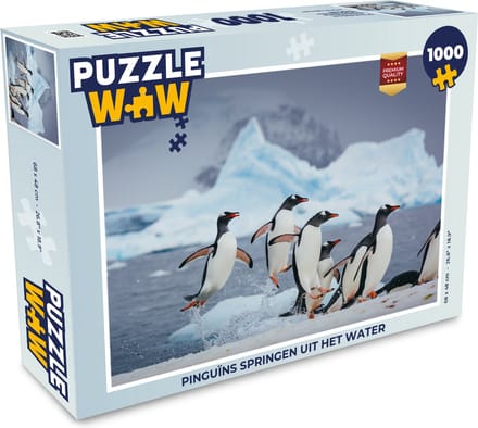 Puzzel Pinguïns springen uit het water - Legpuzzel - Puzzel 1000 stukjes volwassenen