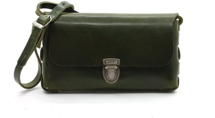 Groene schoudertas dames - klein model - 100% Leer