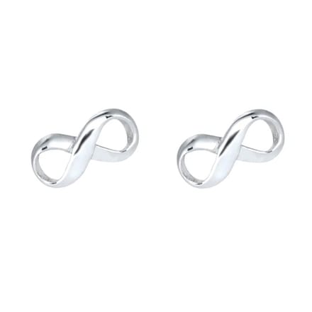 Zilveren oorknopjes infinity symbool 8 mm