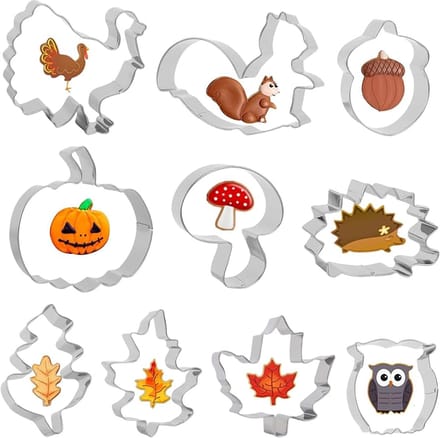 Herfstset uitsteekvormen - 10 stuks - roestvrij staal