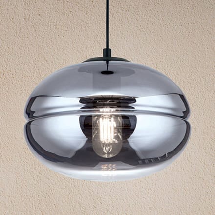 ORION Hanglamp Richard, metaal zwart, glas rook
