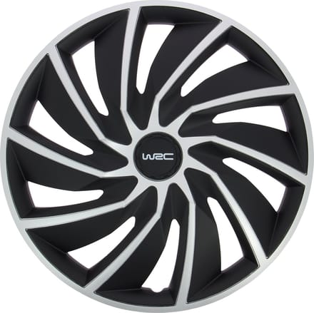 WRC Wieldoppen 15 inch - zilver/zwart - 4 stuks - universeel