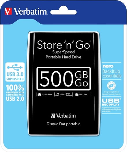 500 GB USB 3.0 Externe Harde Schijf in Zwart