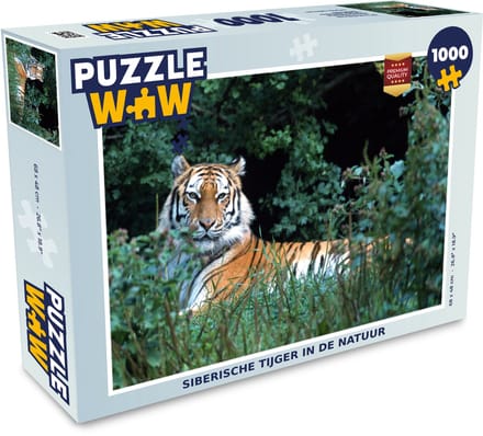 Puzzel Tijger - Gras - Groen - Legpuzzel - Puzzel 1000 stukjes volwassenen