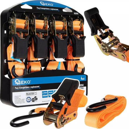 GEKO Rateltrekbanden - 25mm x 4,5m - 700kg - Polyester - Set van 2 stuks