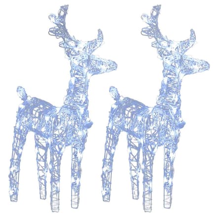 vidaXL - Kerstrendieren - 2 - st - 80 - LED's - acryl - koudwit