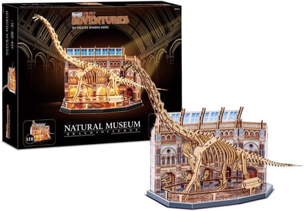 Revell Modelbouwpakket - 00619 Tiny Adventures - Natural Museum - Brachiosaurusskelet met LED - Functioneel Model Houten - Revell - Modelbouw