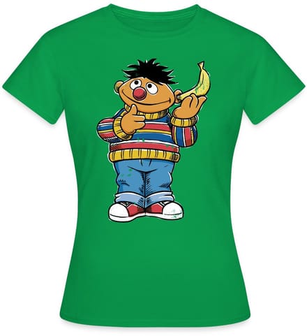 Sesamstraat Ernie Banana Telefoon T-Shirt Dames
