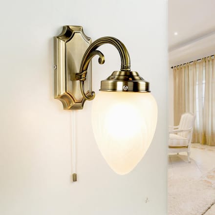 Licht-Erlebnisse - Mahja - Wandlamp - E14 - van - Metaal glas - in - brons
