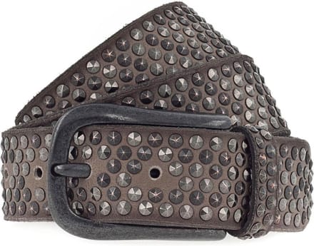 b.belt Leren Riem Zoe Black Leather Belt W105 Taupe Grijs