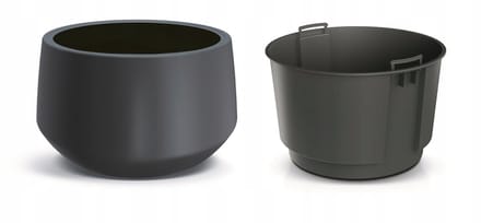 Prosperplast Heos Bloempot met Inzet - Antraciet - 39cm
