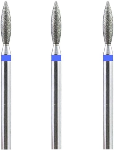 Diamant Freesbit Set - Nagelvijl Bits - Nagelcorrectie - Vlamvorm - 3 Stuks - Zilver