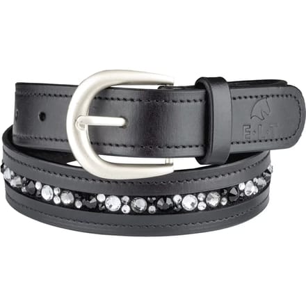 ELT LEDEREN RIEM JEWEL Zwart