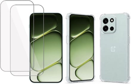 TechNow Hoesje + 2x Screenprotector geschikt voor OnePlus Nord 6 Hoesje Screenprotector - Tempered Glass - Extreme Shock Case Transparant
