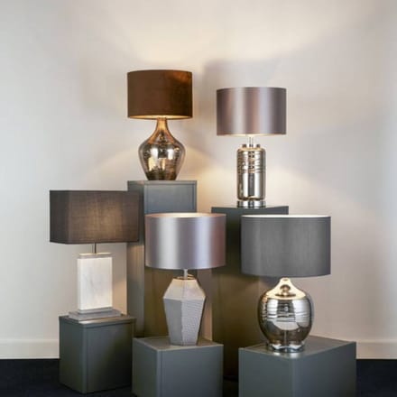 Searchlight Tafellamp Polygon met glazen voet