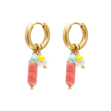 Bijoutheek Oorhangers Bar En Kralen roze
