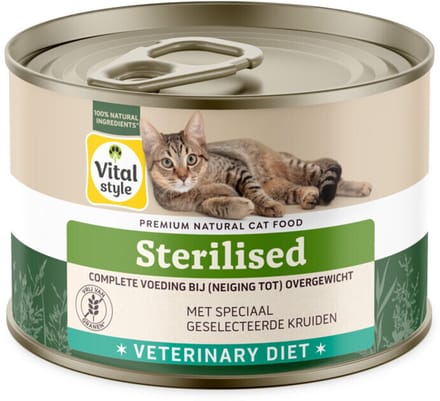 Vitalstyle Kattenvoer Blik Overgewicht - 12 x 200 gr - Voordeelverpakking