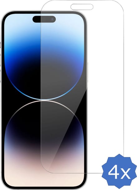 4x Geschikt voor iPhone 14 Pro Max Screenprotector - Geschikt voor iPhone 14 Pro Max Beschermglas Screen Protector 9H Glas