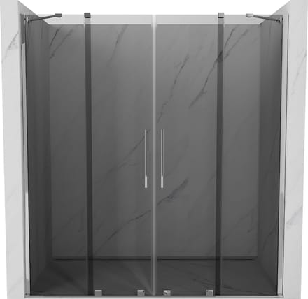 Mexen Velar Duo schuif douchedeuren 200 , grafiet, chroom - 871-200-000-42-01