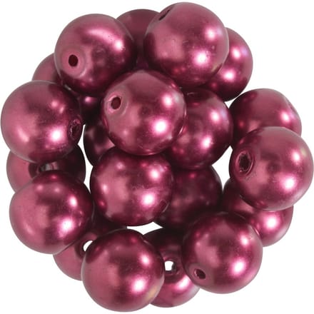 Glazen waskralen, Ø 10 mm, 20 stuks - Donderrood