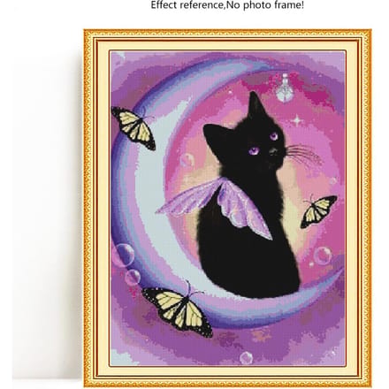 Diamond Paintnig Cat Full Square Drill Home Decoration Beaded Picture Kit 20X30CM black
